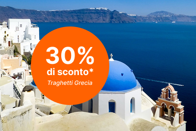 30% di sconto sui traghetti Italia Grecia